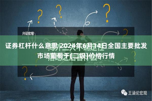 证券杠杆什么意思 2024年6月14日全国主要批发市场葡萄干(二级)价格行情