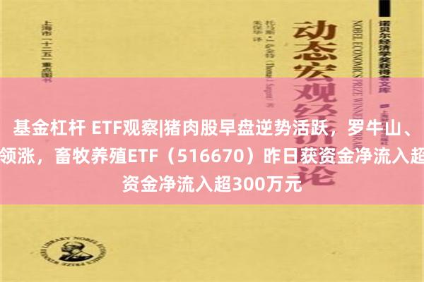 基金杠杆 ETF观察|猪肉股早盘逆势活跃，罗牛山、唐人神等领涨，畜牧养殖ETF（516670）昨日获资金净流入超300万元