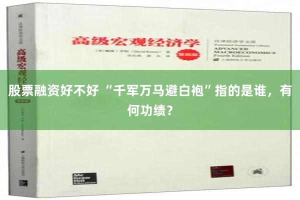 股票融资好不好 “千军万马避白袍”指的是谁，有何功绩？