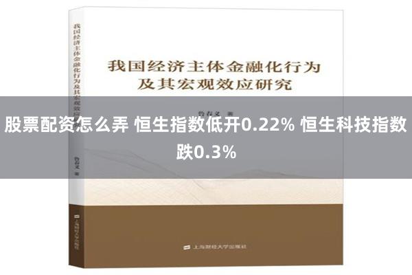 股票配资怎么弄 恒生指数低开0.22% 恒生科技指数跌0.3%