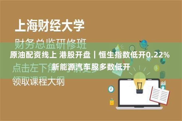 原油配资线上 港股开盘｜恒生指数低开0.22% 新能源汽车股多数低开